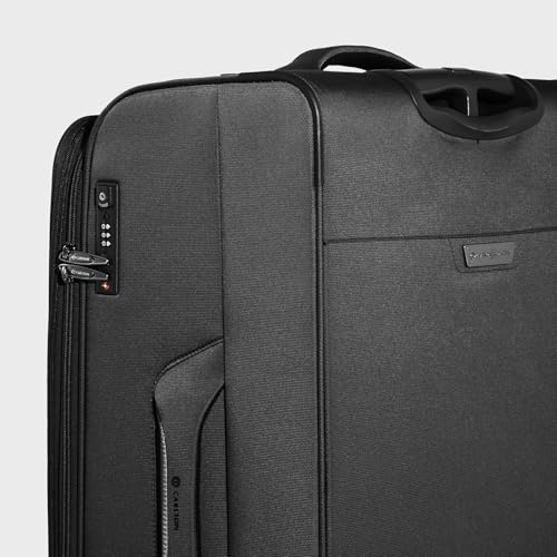 Image of CARLTON Yorkshire Sl | Check-in Trolley Bag, 81 Cm Large Softsided Luggage | 8 Wheels, TSA Lock | Polyester | Premium Suitcase for Travel | 5 Year International Warranty | Black