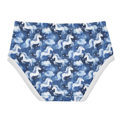 Little Girls' Soft Cotton Underwear Kids Breathable Comfort Blue Unicorn Panties Briefs Toddler2