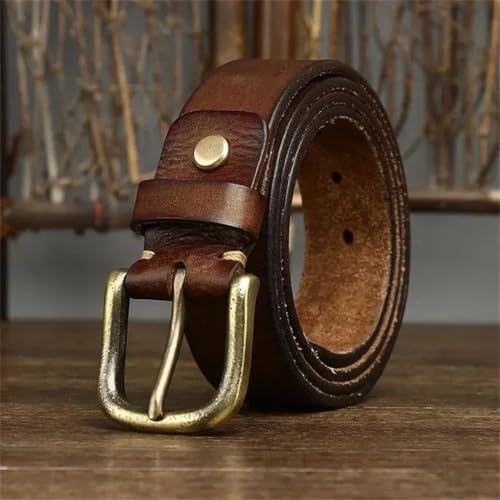 Men's 3.3CM Genuine Leather Belt Luxury Copper Buckle Classic Pin Buckle Belts2