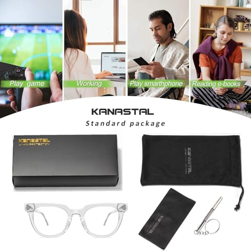 KANASTAL TR90 Przezroczysty Niebieskie Światło Blokujące Okulary Dla Kobiet Mężczyzn, Komputerowe Okulary Do Gier Niebieskie Światło Filtr Przeciwwzorowy, Antyodblaskowy Do Komputera Laptopa Gier - obrazek 6