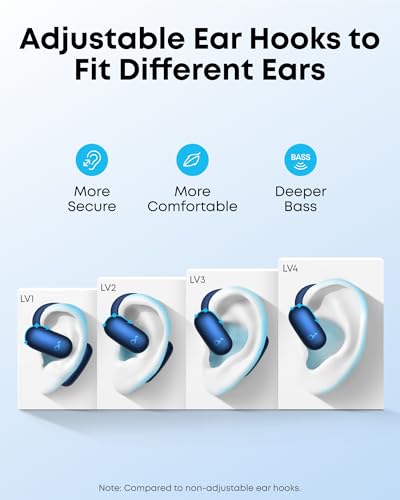 undefined soundcore AeroFit 2 by Anker, Open-Ear Headphones, Translation Earbuds Real Time, 4 Adjustable Positions for Every Ear Size, 2x Richer Bass, Hi-Res, 42H Playtime, IP55,AI Clear Calls,Wireless Charging の商品画像 2