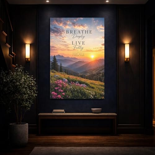 Tableau montagne coucher de soleil - Impression sur toile chic - 4