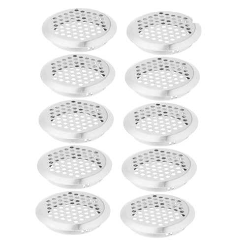 DOITOOL 10 piezas Ventilación de Acero Inoxidable para Armarios y Zapateros Rejillas Redondas con Malla Metálica Duradera Protección contra Polvo y Humedad Diseño Transpirable para