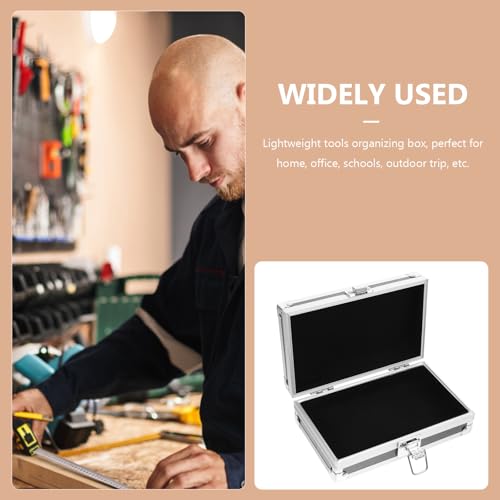 Image of ERINGOGO Aluminum Alloy Tool Box Portable Handheld Storage Case with Lock Small Metal Case for Tools Electronics Instruments Travel Home Office 7.08 X 4.33 X 2.28 in