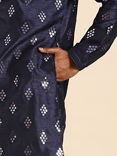 Image of Rajubhai Hargovindas Men's Jacquard Work Kurta Set