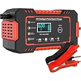 Carregador de Bateria Inteligente 12V Bivolt com Display Digital – Para Carro, Moto e Caminhão | Proteção contra Superaquecimento, Sobrecarga, Curto-Circuito e Compensação de Temperatura - Premium