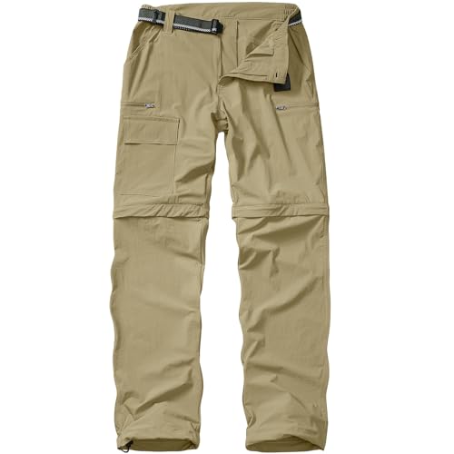 Mens Hiking Pants Convertible Quick Dry Zip Off Fishing Travel Safari Pants
