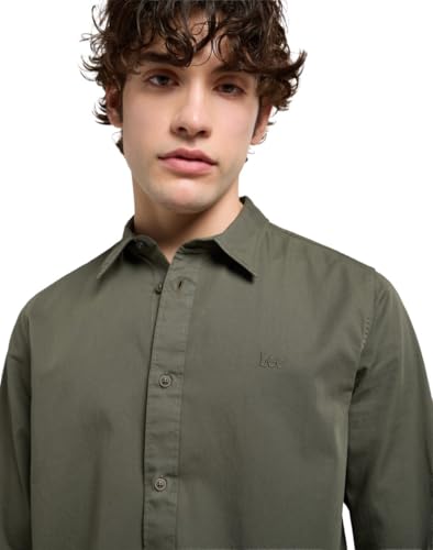 Lee Regular Patch Shirt Olive Gray Size M - 3
