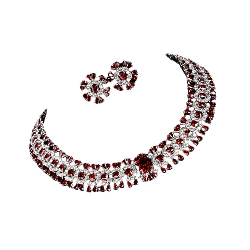 Juego de joyas de flores de cristal elegante juego de pendientes y collar para regalar