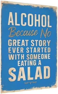 Vintage Bar Tin Sign – Funny Drinking Quote Metal Wall Decor for Home Bar, Kitchen, or Man Cave – 8x12 Inch Retro Alcohol Plaque