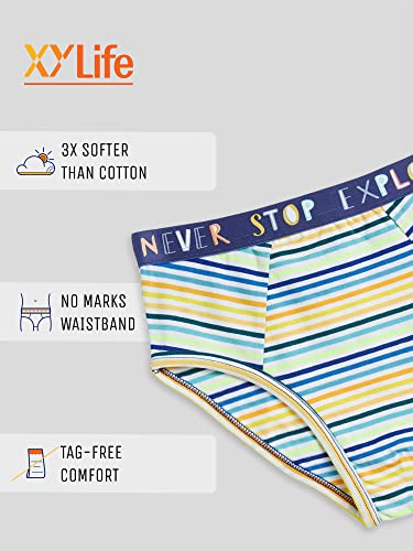 Image of XY Life Arcade Modal Briefs for Boys, Relaxed Fit, Stripes
