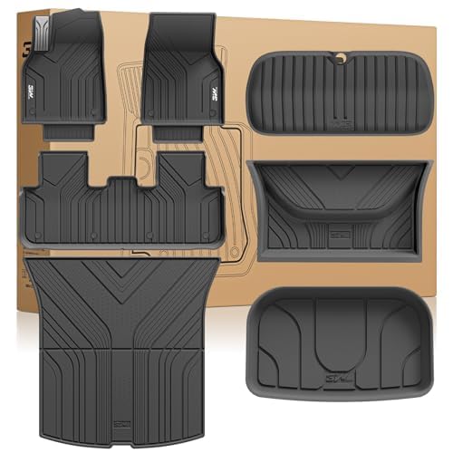 3W Tapis de Sol pour Tesla Model Y Kit 7 2025 Juniper(Non Compatible avec Model Y New Standard 2026), Thorex™ de Premium Tapis Voiture et de Tapis de Coffre Toutes Saisons Antiderapant et Im