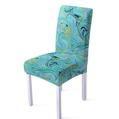 XIAOBAOZI ZS Stuhlhussen Stretch Hohe Rücken Stühle Stuhl Abdeckung,Druck Grün Marmor Fluss Muster Stuhl Schutz Fall Für Wohnzimmer Esszimmer Büro Weihnachten Dekor,Set Von 2 Cover