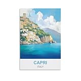 JYICUNCHO Capri-Italien-Reiseposter, Vintage-Poster, 40 x 