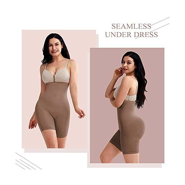 FeelinGirl-Shapewear-for-Women-Tummy-Control-High-Waisted-Shorts-Under-Dresses-Invisible-Body-Shaper FeelinGirl Tummy Control Shapewear High Waist Body Shaper for Women Control Shorts Butt Lifter Thigh Slimmers Light Brown