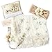 出産祝い ボタニカル柄 4重ガーゼスワドル お花モチーフヘアバンド マルチホルダー 3点入り ベビー ギフトセット