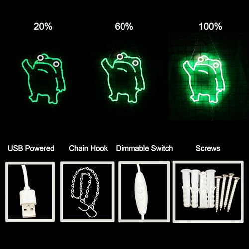 Image of Frog Neon Sign For Room Wall Decor Neon Frog Light Up Sign Led Wall art Holiday Birthday Gift