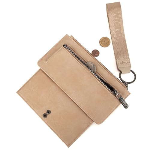 Image of Montana West X Wrangler Minimalist Wristlet with Wallet Large Clutch Wallet Women Rfid Card Cases & Money Organizers with Coin Purse and Smooth Zipper