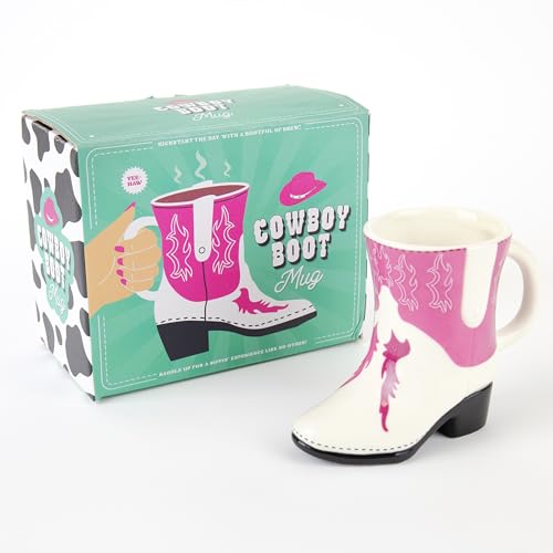 Gift Republic Cowboy Boot Mug Pink and White Novelty Coffee Cup Fun Gift Idea 300ml Ceramic Tea / Coffee / Hot Chocolate Mug Gift for Her