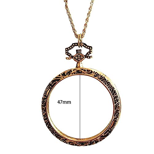Monocle pendentif de lecture finition or avec loupe fine