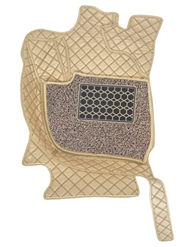 Image of Antiskid Premium 7D Car Mat Full Set for Toyota Etios 2010-16 || Luxury Leather Dual-Stitch Full Set 7D Car Floor Mat || 100% Waterproof ||Color: Beige Beige