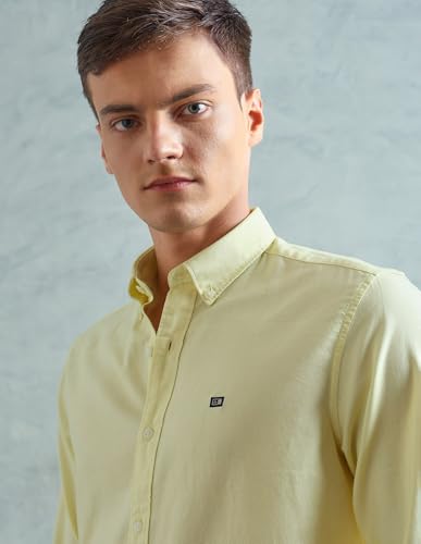 Image of Arrow Sport Solid Slim Fit Cotton Shirt for Men - Full Sleeve Mens Casual Shirts