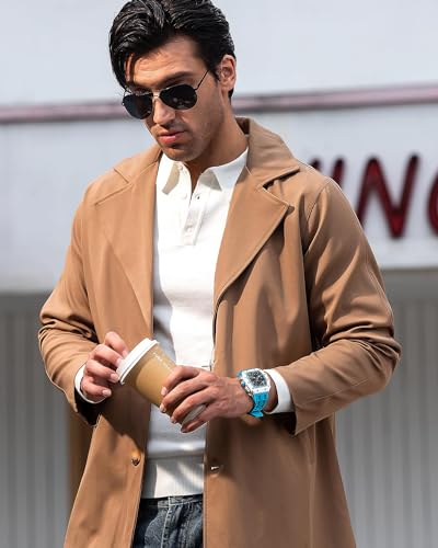 Image of TSAR BOMBA Men's Luxury Quartz Watch, Luminous Dial 5ATM Water Resistance Silicone Strap Men's Wristwatch Ideal Gift for Men