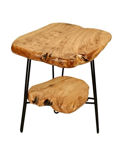 Qiyano Choobi Beistelltisch Natur, Massivholz Handgefertigt, Moderner...