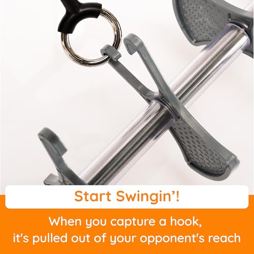 Image of Fat Brain Toys Hook Rally Portable Wooden Tabletop Skill Challenge, Ring Toss Game for Kids and Adults, Hook Game Ring Toss, Fun Toys, Ages 8 to Adult