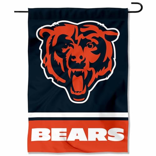Chicago Bears Bear Head Logo Double Sided Garden Flag