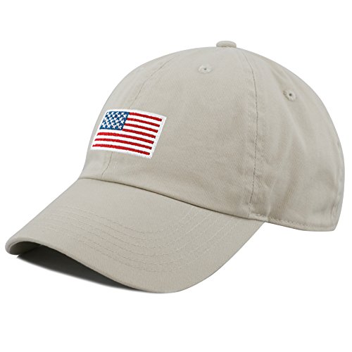 Image of USA Flag & Embroidery Premium 100% Cotton Low Profile Adjustable Baseball Dad Cap