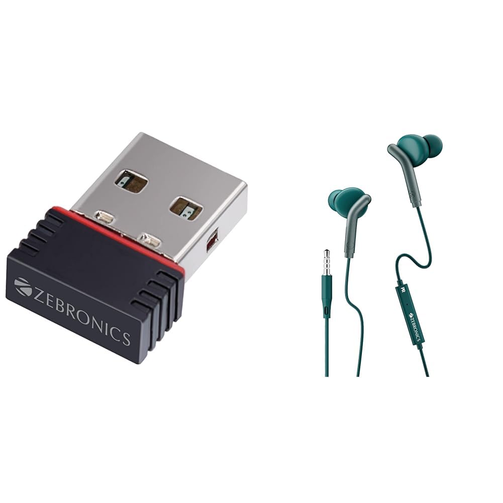 ZEBRONICS ZEB-USB150WF1 WiFi USB Mini Adapter Supports 150 Mbps Wireless Data, Comes with Advanced S