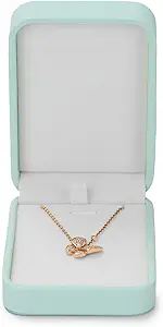 Leather Necklace Box Necklace Gift Box Pendant Case Long Chain Display Storage Case (Mint Green)
