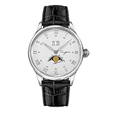 Modèle : Sugess MoonPhase Master Automatic White Mouvement : Seagull ST2528, charge automatique, 25 Jewels, vibration 3 Hz (21600 BPH), réserve de charge 48 heures Boîtier : acier inoxydable 316L, diam. 41 mm, épaisseur 13 mm, fond à vue, cadran : blanc, indicateur de 12 heures et secondes, indicateur de date, affichage de phase lunaire authentique de 29 jours et demi, grand indicateur de date, aiguilles à feuille creuse Hertiage, indice et lune, engrenage à 59 dents pour 29 ½ MoonPhase