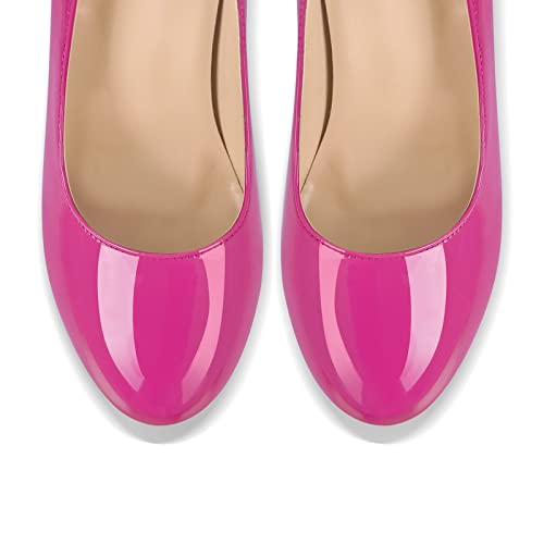 VERISSON Women's Fashion Mary Jane Stiletto Pumps Clsoed Round Toe Buckle Strappy Platform Court Shoes3