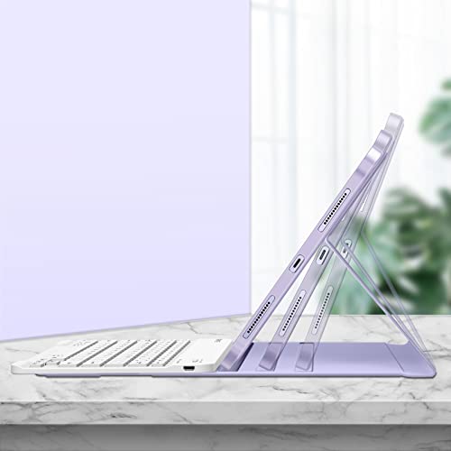 Fintie Keyboard Case For Ipad Air 5Th Generation (2022) / Ipad Air 4Th Gen (2020) 10.9 Inch With Pencil Holder - Soft Tpu Back Cover With Magnetically Detachable Bluetooth Keyboard, Backlight/Purple #TOP3