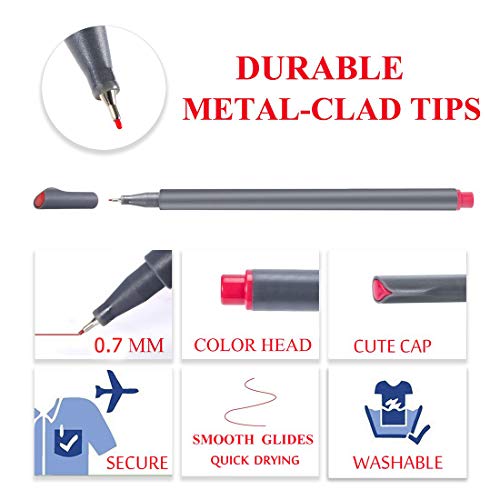 Ibayam FBA_IBAYAM Office Supplies For Women Men, Journal Planner Pens Colored Pens Fine Point Markers Fine Tip Drawing Pens Fineliner Pen For Desk Writing Note Taking Calendar Coloring Art Office thumb #7