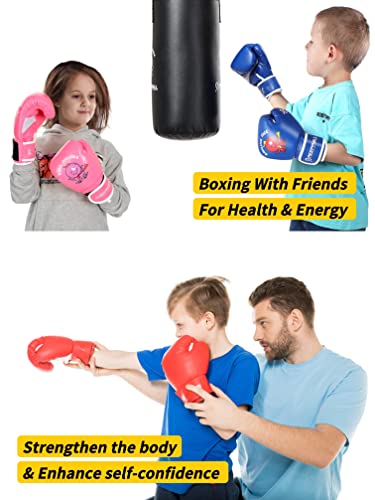 Saeepabul Kids Boxing Gloves For Boys And Girls, Boxing Gloves For Kids 3-15, Youth Boxing Training Gloves, Kids Sparring Punching Gloves For Punching Bag, Kickboxing, Muay Thai, Mma, Orange, 4Oz #TOP5