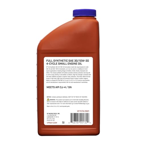 Aceite Sintético VP Racing 10W-30 6 Envases 1 QT miniatura 4