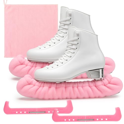 Soulchen Skate Guards Soakers and Towel Gift Set for Skating, Pink, L