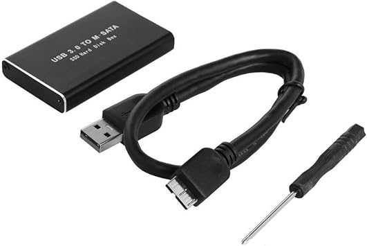 MSATA to USB 3.0 SSD Disk Box Storage Case Adapter for 30x50mm 30x30mm MSATA SSD, Black, 500300856