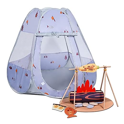 Juego de Camping para Niños con Tienda,Juegos de imitaciónJuego de rol Juguete para niños, Accesorios para Herramientas de Juguete para Acampar,Juguete para Exteriores Regalo para Niños y Niña
