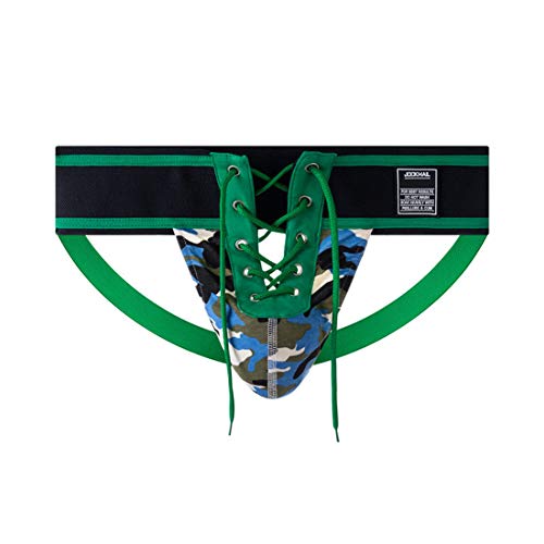 Jockmail Men's Briefs Jock Strap Athletic Supporter Wide Belt Comfortable Men Sport Underwear Briefs For Gym Sport (M, Green) #TOP3