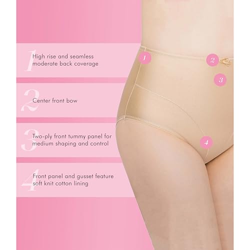 Image of Exquisite Form 2-Pack Control Top Basic Slimming Body Shaper Panties, Medium Control #51070402A