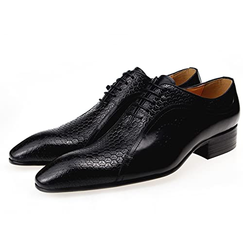 Zapatos de vestir para hombre cómodos de cuero casual negro talla 9.5