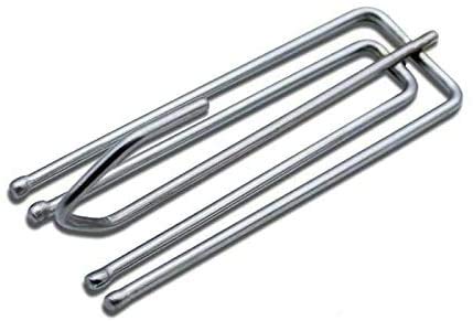 PISHI Heavy Duty Metal Curtain Hooks Pinch Pleat Deep Prong Hooks Header Tape Pins Silver (20 Pack)