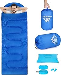 flintronic Saco de Dormir Ligero para Acampar, Sac...: 👍👍 【Material de alta calidad】 El saco de dormir está hecho de material de fábrica de seda de poliéster 170T, con relleno de algodón hueco en el medio, lo que le brinda un sueño cómodo y estable. El diseño portátil, liviano y compacto es fácil de mane...
