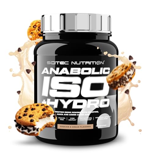 Scitec Nutrition Anabolic Iso+Hydro – Whey Protein Blend – with Creatine, Maca, and Amino Acids – ZMB6 Complex for Testosterone Maintenance, 920 g, Cookies & Cream Scitec Nutrition Anabolic Iso+Hydro – Whey Protein Blend – with Creatine, Maca, and Amino Acids – ZMB6 Complex for Testosterone Maintenance, 920 g, Cookies & Cream