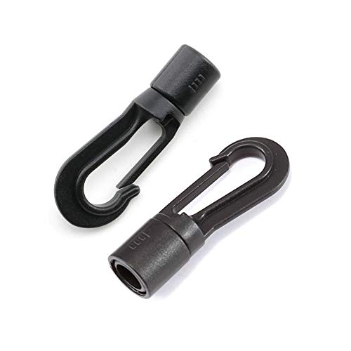 30 Pieces Plastic Bungee Shock Cord Hook Heavy Duty Bungee Cord Hook Bungee Accessories Hooks Hanging Terminal End for Camping Exercise Boat Kayak Canoe Hole Diameter 5mm