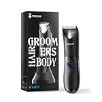 VIKICON Manscape Trimmer for Men - No Nicks Electric Razor-Shaver for Balls/Pubic/Groin/Legs/Chest Hair Removal w/Light & Ceramic Blade, IPX7 Waterproof Body Groomer USB-C Charging, Gifts for Him Dad